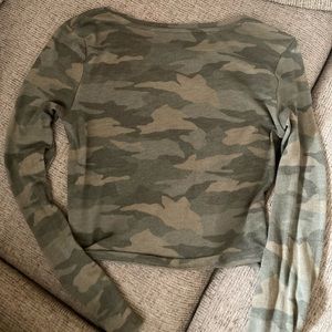 Camo crop top, size small from American Eagle.